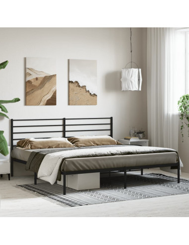 Giroletto con Testiera in Metallo Nero 183x213 cm