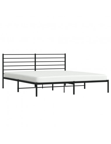 Giroletto con Testiera in Metallo Nero 183x213 cm