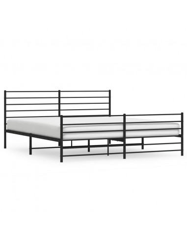 Giroletto con Testiera e Pediera Metallo Nero 183x213 cm