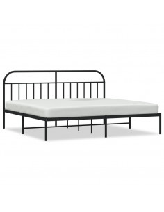 Giroletto con Testiera in Metallo Nero 200x200 cm 2