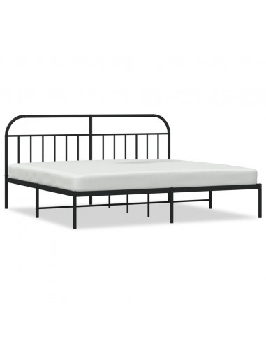 Giroletto con Testiera in Metallo Nero 200x200 cm