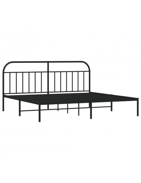 Giroletto con Testiera in Metallo Nero 200x200 cm