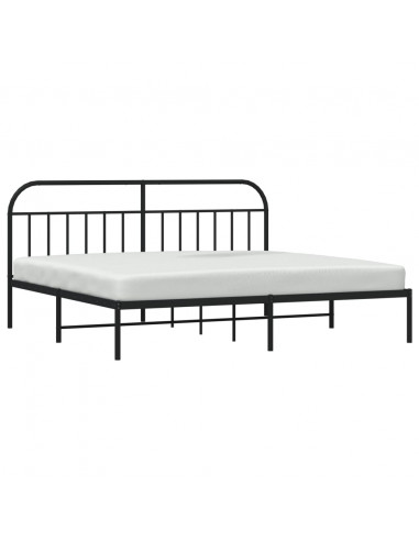 Giroletto con Testiera in Metallo Nero 200x200 cm