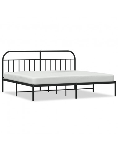 Giroletto con Testiera in Metallo Nero 193x203 cm