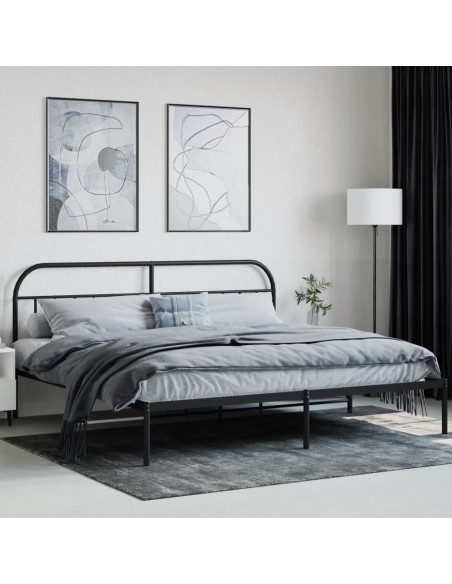 Giroletto con Testiera in Metallo Nero 193x203 cm