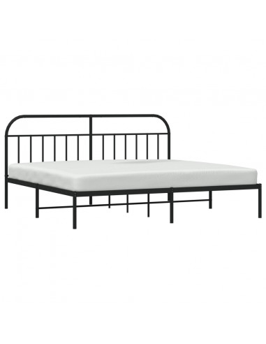 Giroletto con Testiera in Metallo Nero 193x203 cm