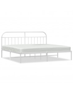 Giroletto con Testiera Metallo Bianco 193x203 cm 2