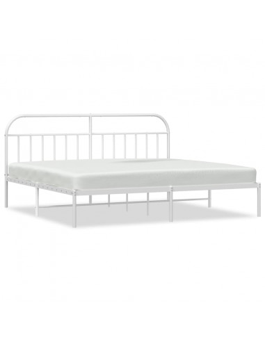 Giroletto con Testiera Metallo Bianco 193x203 cm