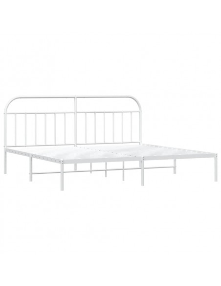 Giroletto con Testiera Metallo Bianco 193x203 cm