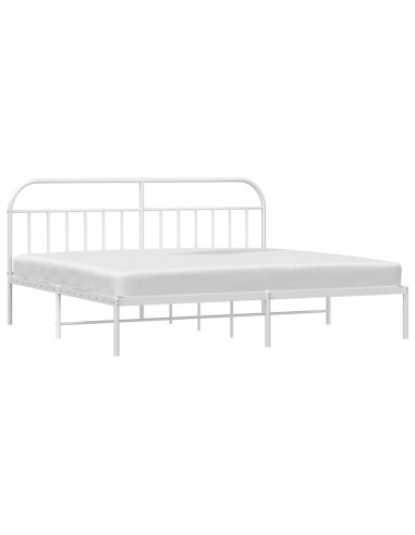 Giroletto con Testiera Metallo Bianco 193x203 cm