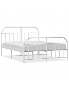 Giroletto con Testiera e Pediera Metallo Bianco 160x200 cm 2