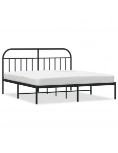 Giroletto con Testiera in Metallo Nero 180x200 cm 2