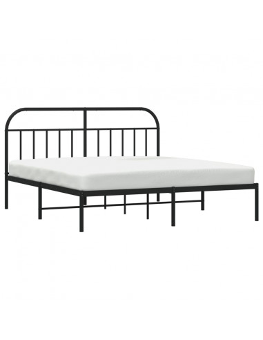 Giroletto con Testiera in Metallo Nero 180x200 cm