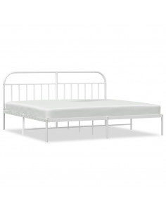 Giroletto con Testiera Metallo Bianco 200x200 cm 2