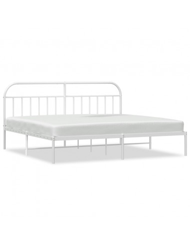 Giroletto con Testiera Metallo Bianco 200x200 cm