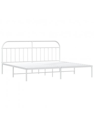 Giroletto con Testiera Metallo Bianco 200x200 cm