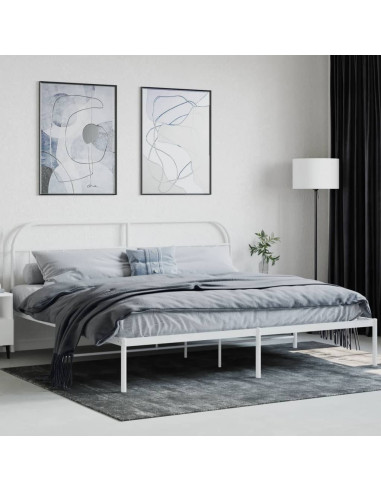 Giroletto con Testiera Metallo Bianco 200x200 cm