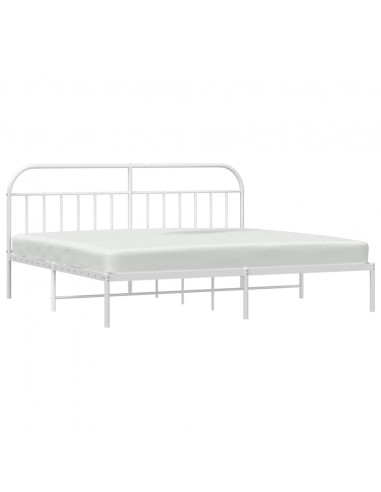 Giroletto con Testiera Metallo Bianco 200x200 cm