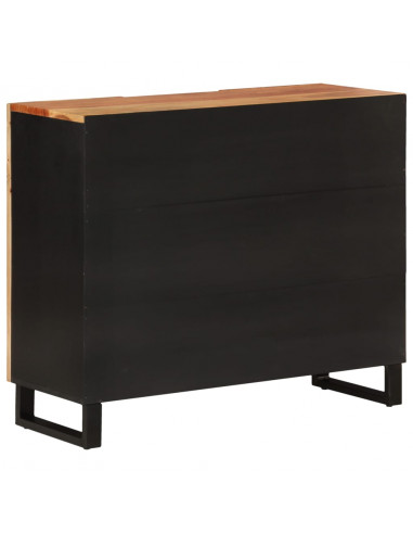 Credenza con 2 Ante 90x33x75 cm in Legno Massello di Acacia