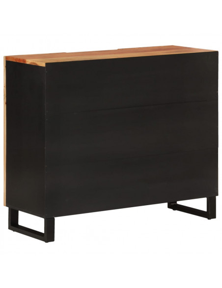 Credenza con 2 Ante 90x33x75 cm in Legno Massello di Acacia