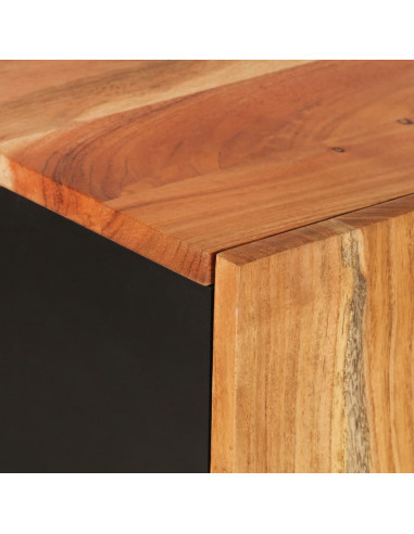 Credenza con 2 Ante 90x33x75 cm in Legno Massello di Acacia