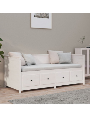 Dormeuse senza Materasso Bianco 100x200 cm Legno Massello Pino