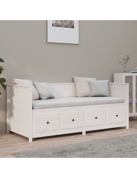 Dormeuse senza Materasso Bianco 100x200 cm Legno Massello Pino