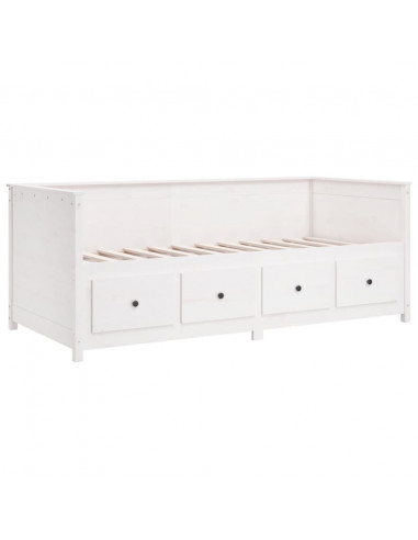 Dormeuse senza Materasso Bianca 90x190 cm Legno Massello Pino