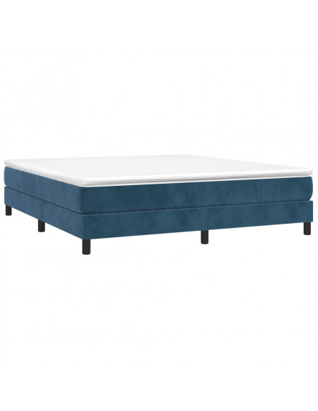 Giroletto a Molle con Materasso Blu Scuro 180x200 cm in Velluto
