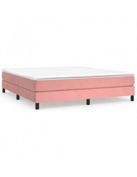 Giroletto a Molle con Materasso Rosa 180x200 cm in Velluto