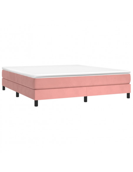 Giroletto a Molle con Materasso Rosa 180x200 cm in Velluto
