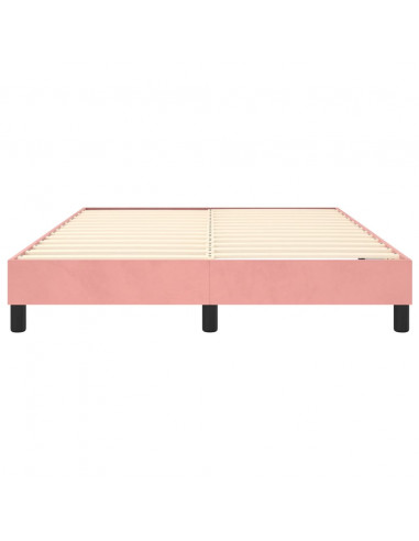 Struttura Letto a Rete a Molle Rosa 140x200 cm in Velluto