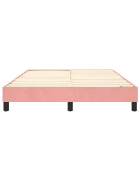 Struttura Letto a Rete a Molle Rosa 140x200 cm in Velluto