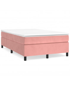 Giroletto a Molle con Materasso Rosa 120x200 cm in Velluto 2