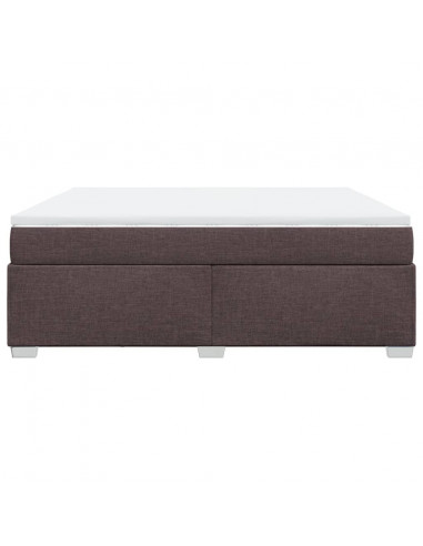 Giroletto a Molle con Materasso Marrone Scuro 180x200cm Tessuto