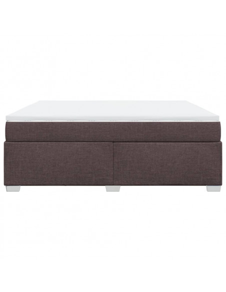 Giroletto a Molle con Materasso Marrone Scuro 180x200cm Tessuto
