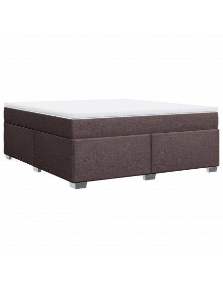 Giroletto a Molle con Materasso Marrone Scuro 180x200cm Tessuto