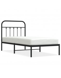 Giroletto con Testiera in Metallo Nero 90x190 cm 2