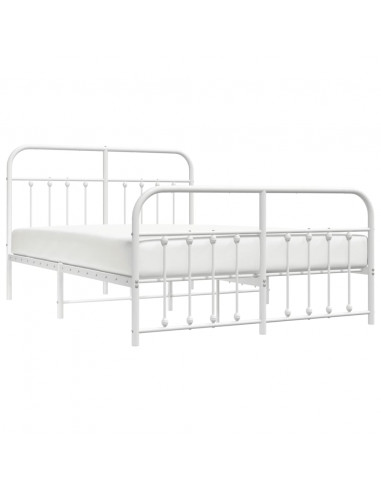 Giroletto con Testiera e Pediera Metallo Bianco 150x200 cm