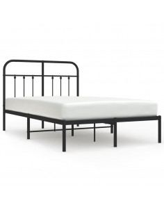 Giroletto con Testiera in Metallo Nero 120x200 cm 2