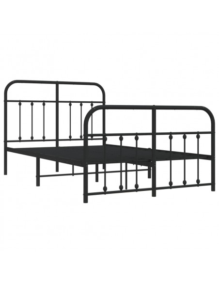 Giroletto con Testiera e Pediera Metallo Nero 120x190 cm