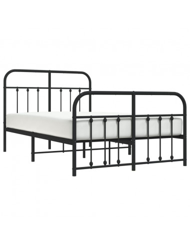 Giroletto con Testiera e Pediera Metallo Nero 120x190 cm