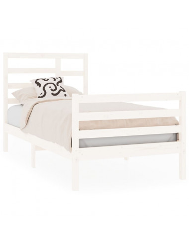 Giroletto Bianco in Legno Massello 75x190 cm Small Single