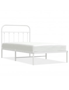 Giroletto con Testiera Metallo Bianco 100x190 cm 2