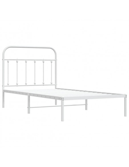 Giroletto con Testiera Metallo Bianco 100x190 cm