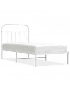 Giroletto con Testiera Metallo Bianco 90x190 cm 2