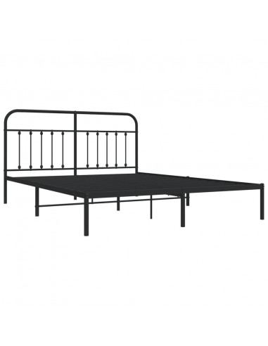 Giroletto con Testiera in Metallo Nero 183x213 cm