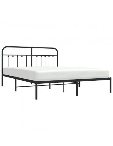 Giroletto con Testiera in Metallo Nero 183x213 cm