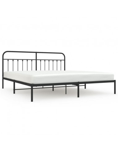 Giroletto con Testiera in Metallo Nero 200x200 cm