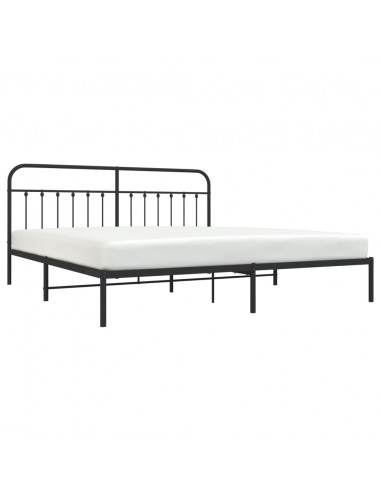 Giroletto con Testiera in Metallo Nero 200x200 cm